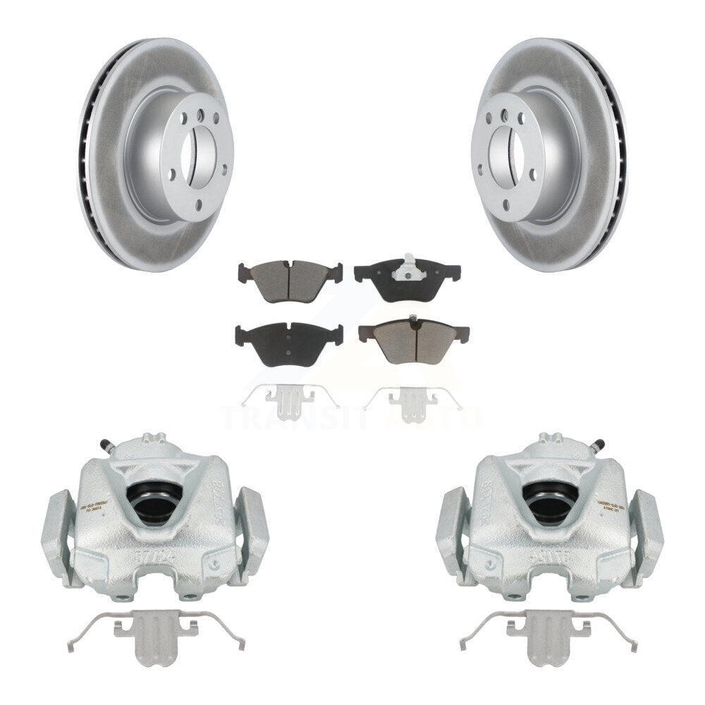 Front Disc Brake Caliper Coated Rotors And Ceramic Pads Kit For BMW 323i KCG-100571C
