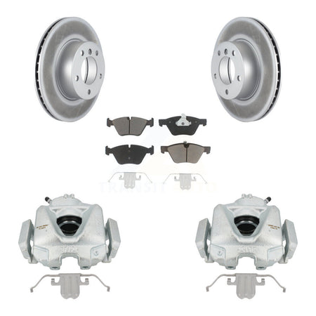 Front Disc Brake Caliper Coated Rotors And Ceramic Pads Kit For BMW 323i KCG-100571C
