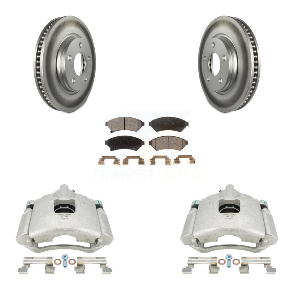 Front Brake Caliper Coat Rotors & Semi-Metallic Pad Kit For Buick Pontiac LaCrosse Grand KCG-100571P