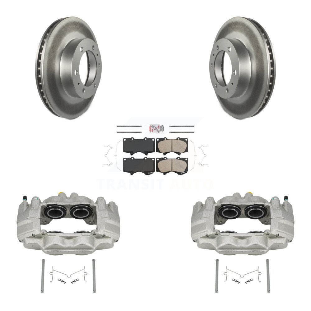 Front Disc Brake Caliper Coated Rotors And Ceramic Pads Kit For Toyota Tacoma FJ Cruiser KCG-100572N