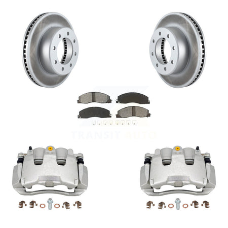 Front Brake Caliper Coat Rotor Semi-Metallic Pad Kit For 2012 Ram 1500 With 8 Lug Wheels KCG-100572S