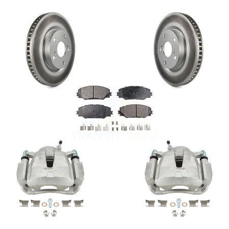 Front Brake Caliper Coat Rotor Semi-Metallic Pad Kit For Toyota RAV4 Matrix Pontiac Vibe KCG-100574P