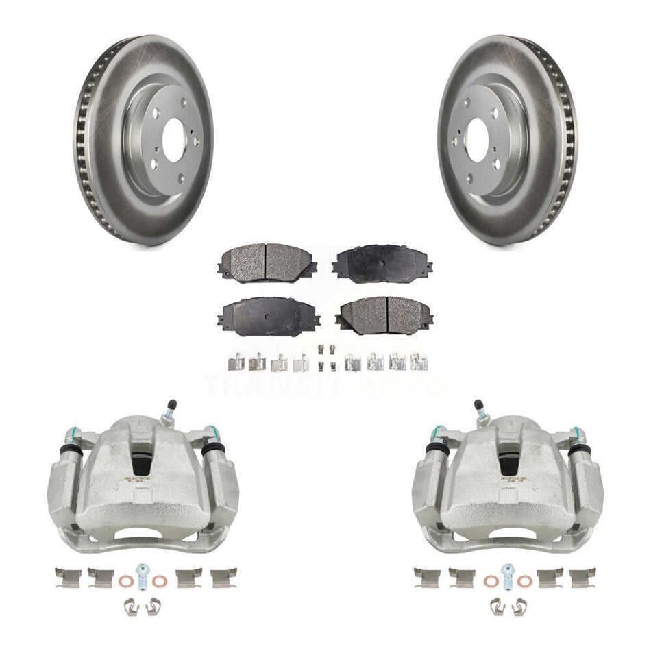 Front Brake Caliper Coat Rotor Semi-Metallic Pad Kit For Toyota RAV4 Matrix Pontiac Vibe KCG-100574P