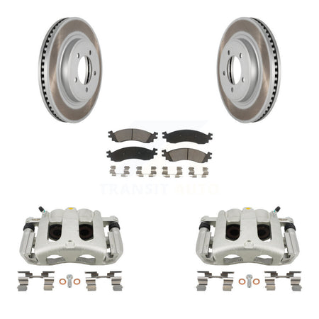 Front Disc Brake Caliper Coat Rotor Ceramic Pad Kit For Ford Explorer Sport Trac Mercury KCG-100575C