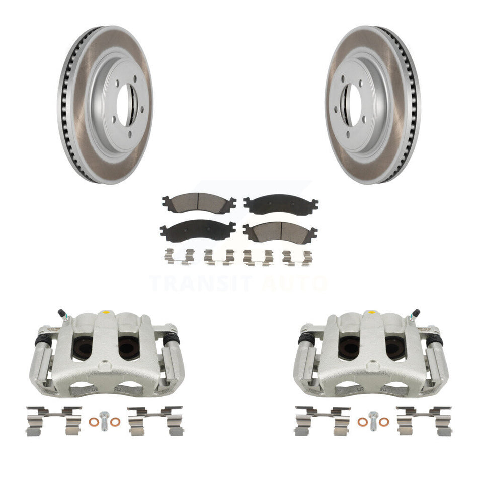 Front Disc Brake Caliper Coat Rotor Ceramic Pad Kit For Ford Explorer Sport Trac Mercury KCG-100575C