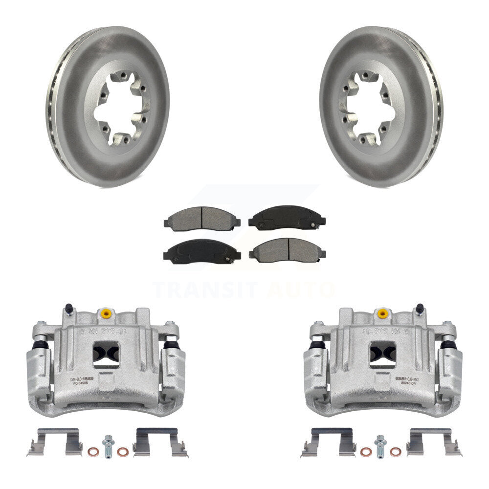 Front Brake Caliper Coat Rotor & Semi-Metallic Pad Kit For Chevrolet Colorado GMC Canyon KCG-100575S