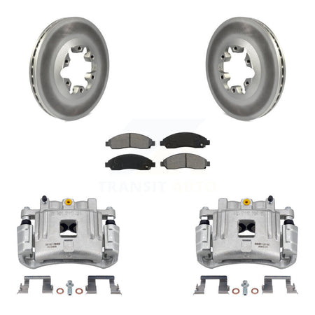 Front Brake Caliper Coat Rotor & Semi-Metallic Pad Kit For Chevrolet Colorado GMC Canyon KCG-100575S