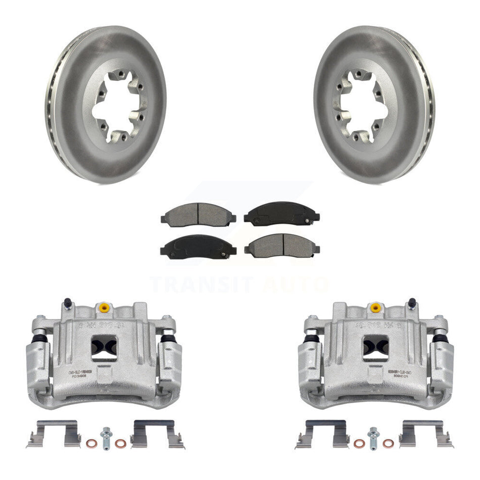 Front Brake Caliper Coat Rotor & Semi-Metallic Pad Kit For Chevrolet Colorado GMC Canyon KCG-100575S