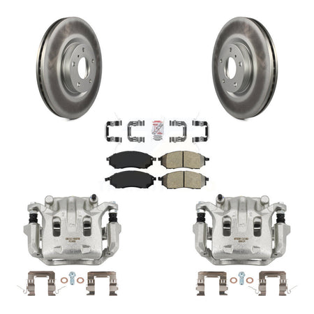 Front Brake Caliper Coat Rotor Semi-Metallic Pad Kit For INFINITI Nissan Murano G37 EX35 KCG-100576N