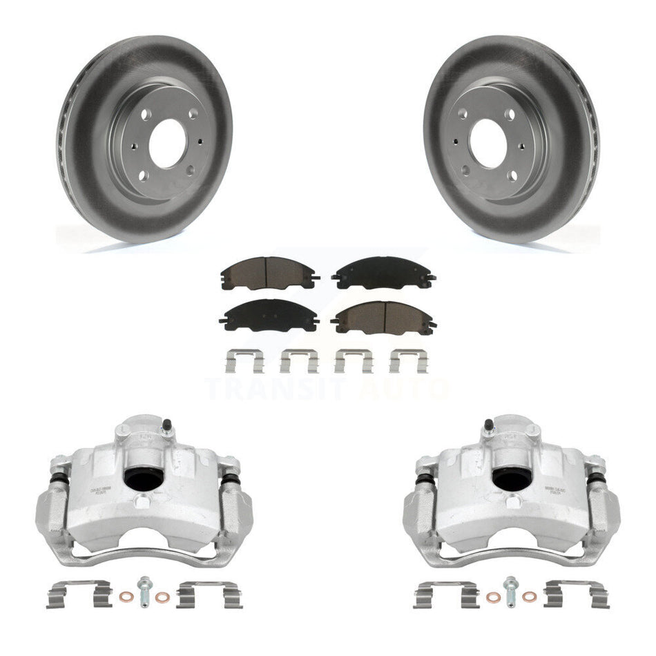 Front Disc Brake Caliper Coated Rotors And Ceramic Pads Kit For Ford Focus KCG-100577C