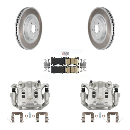 Front Brake Caliper Coat Rotors & Ceramic Pad Kit For INFINITI G37 With 4 Piston KCG-100577N