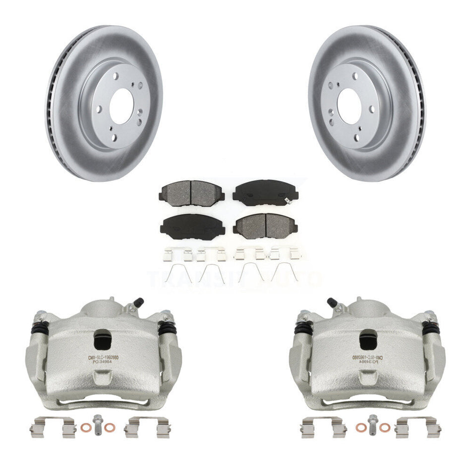 Front Disc Brake Caliper Coated Rotors And Semi-Metallic Pads Kit For Honda Civic KCG-100577S