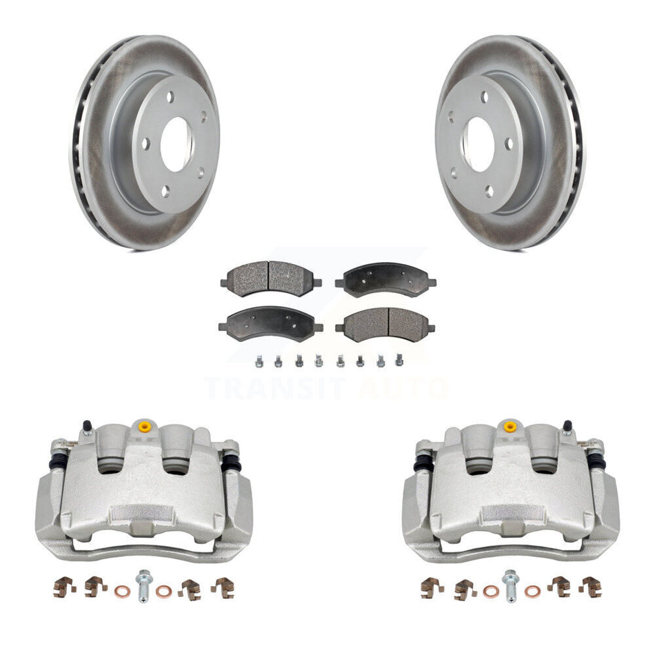 Front Disc Brake Caliper Coated Rotors And Ceramic Pads Kit For Dakota Dodge Ram KCG-100577T