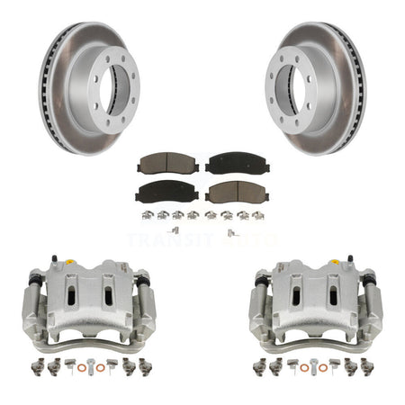 Front Disc Brake Caliper Coat Rotors Ceramic Pad Kit For Ford F-350 Super Duty F-250 4WD KCG-100578C