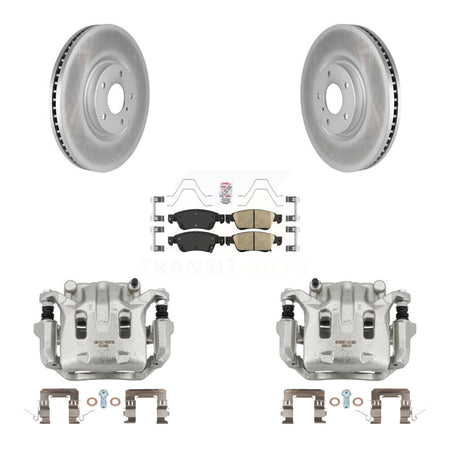 Front Brake Caliper Coat Rotors & Ceramic Pad Kit For INFINITI G37 With 1 Piston KCG-100581N