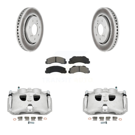 Front Brake Caliper Coat Rotors & Semi-Metallic Pad Kit For Ford F-150 With 7 Lug Wheels KCG-100581S