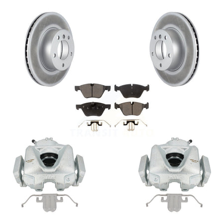 Front Disc Brake Caliper Coated Rotors And Ceramic Pads Kit For BMW 323i KCG-100581T