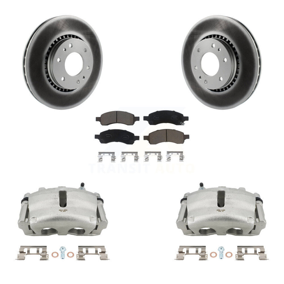 Front Brake Caliper Coat Rotors & Ceramic Pad Kit For Chevrolet Trailblazer GMC Envoy XL KCG-100583C