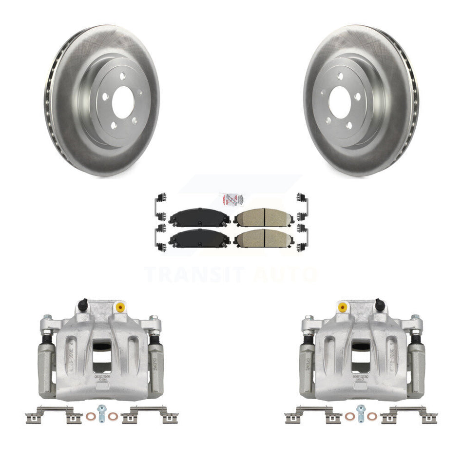 Front Brake Caliper Coat Rotor And Ceramic Pad Kit For Chrysler 300 Dodge Charger Magnum KCG-100586N