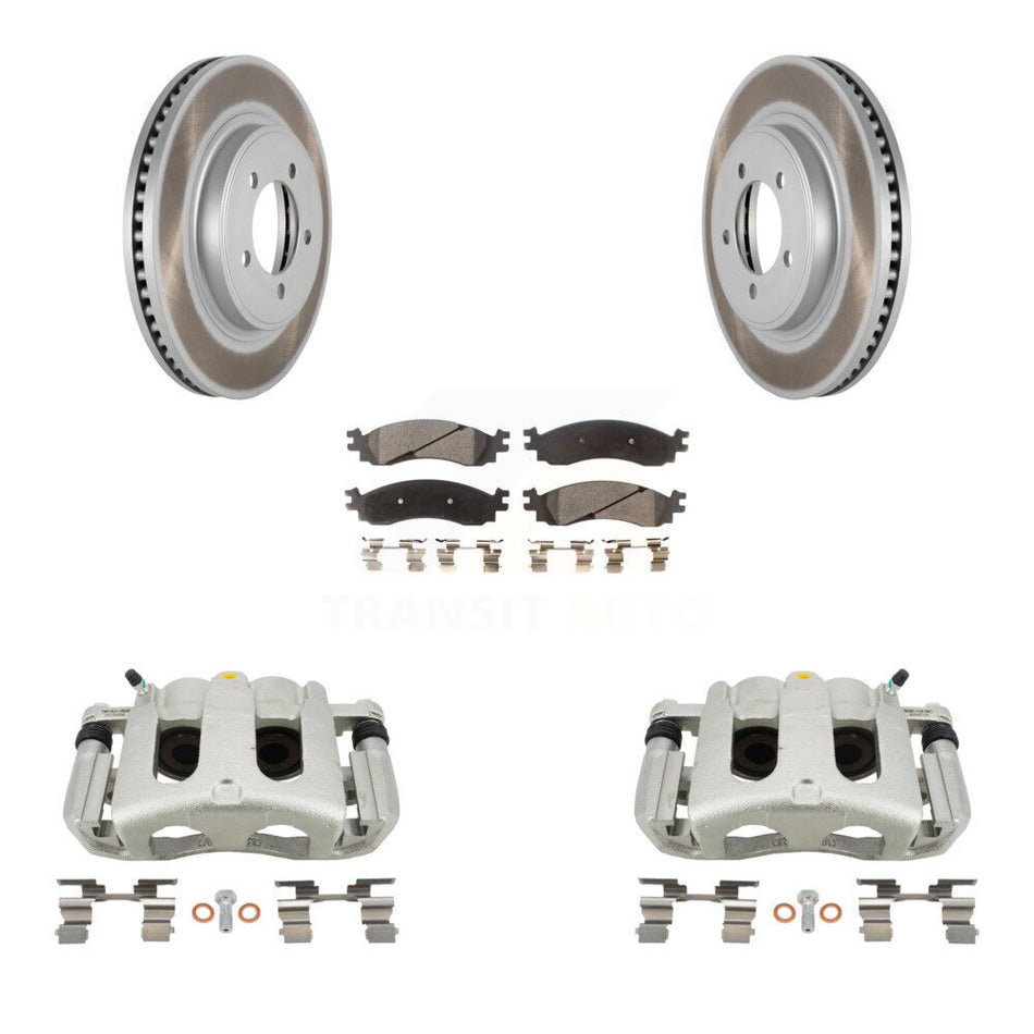 Front Disc Brake Caliper Coat Rotor Ceramic Pad Kit For Ford Explorer Sport Trac Mercury KCG-100586T