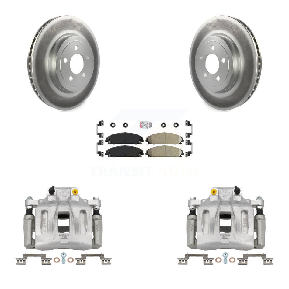 Front Brake Caliper Coat Rotor And Ceramic Pad Kit For Chrysler 300 Dodge Charger Magnum KCG-100587N