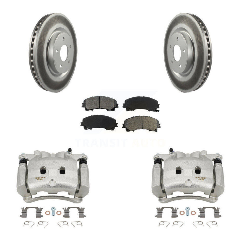 Front Disc Brake Caliper Coated Rotors And Semi-Metallic Pads Kit For Nissan Rogue KCG-100587S