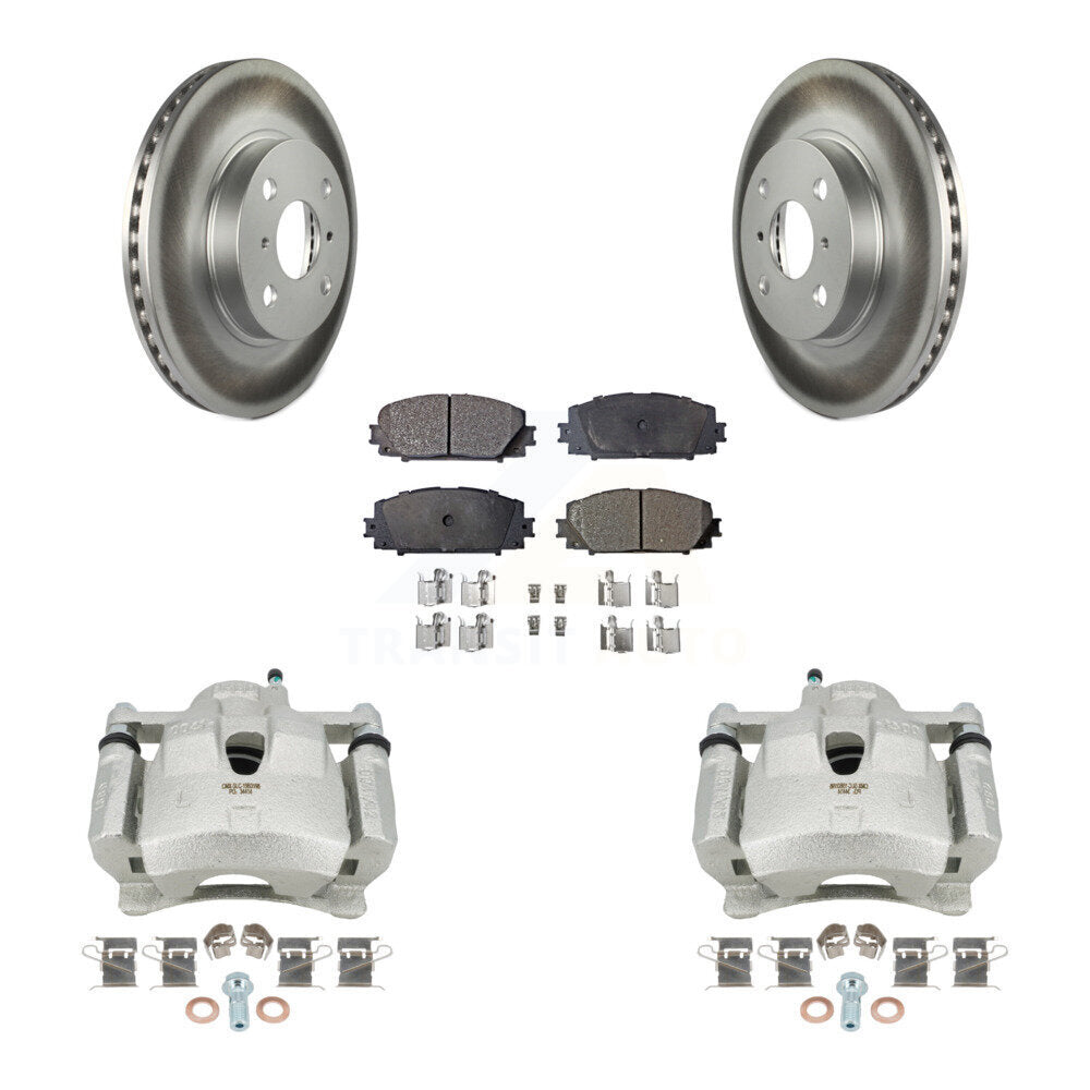 Front Disc Brake Caliper Coated Rotors And Ceramic Pads Kit For Toyota Yaris KCG-100587T