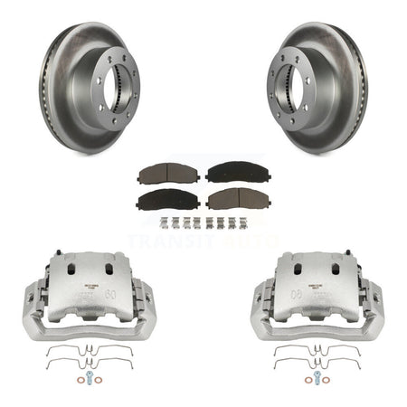 Front Disc Brake Caliper Coated Rotors And Ceramic Pads Kit For Ford F-450 Super Duty KCG-100588C