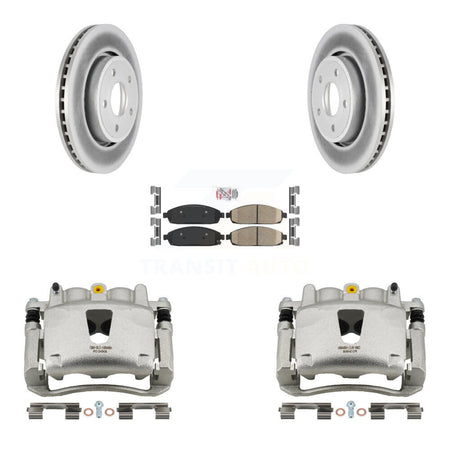 Front Disc Brake Caliper Coat Rotors & Ceramic Pad Kit For Jeep Grand Cherokee Commander KCG-100588N