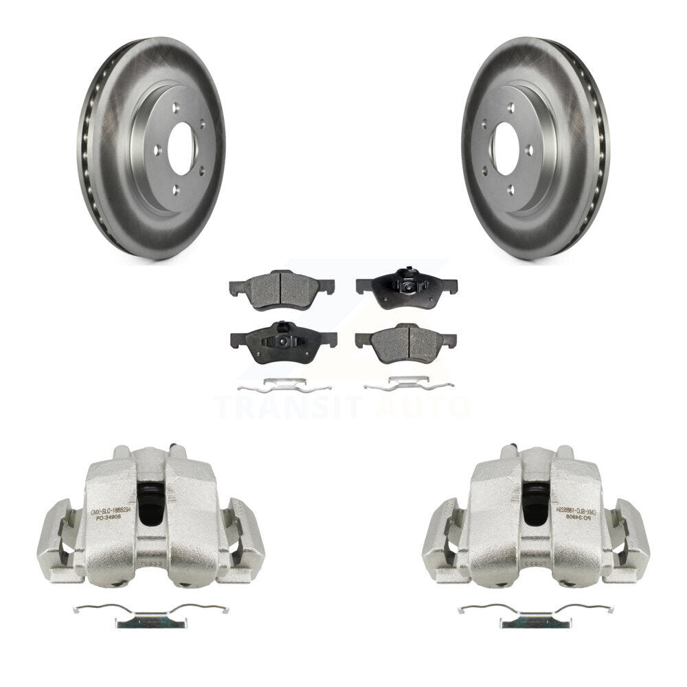 Front Disc Brake Caliper Coat Rotors Semi-Metallic Pad Kit For Ford Escape Mazda Tribute KCG-100588P