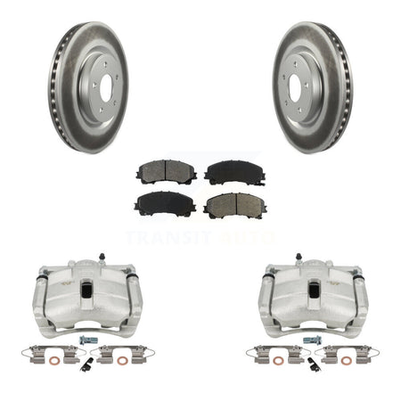 Front Disc Brake Caliper Coated Rotors And Semi-Metallic Pads Kit For Nissan Rogue KCG-100588S