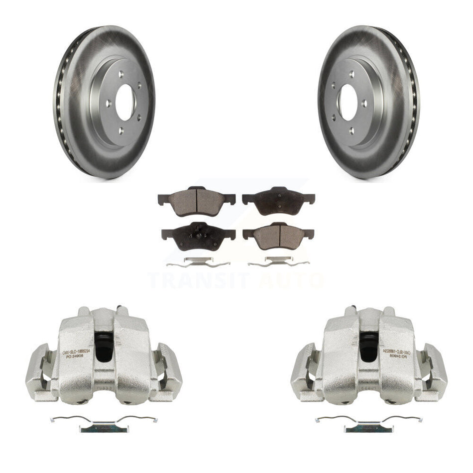 Front Brake Caliper Coat Rotor And Semi-Metallic Pad Kit For Ford Escape Mercury Mariner KCG-100589P