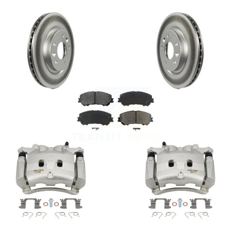 Front Disc Brake Caliper Coated Rotors And Semi-Metallic Pads Kit For Nissan Rogue KCG-100589S