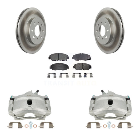 Front Brake Caliper Coat Rotors & Semi-Metallic Pad Kit For Honda Civic Acura EL Insight KCG-100590P