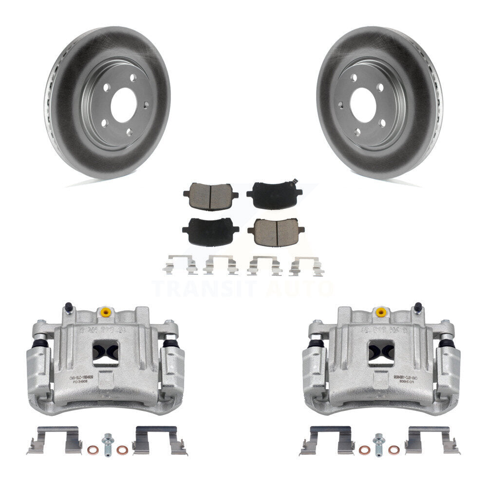 Front Brake Caliper Coat Rotor & Ceramic Pad Kit For Pontiac G6 With Dual Piston KCG-100591C
