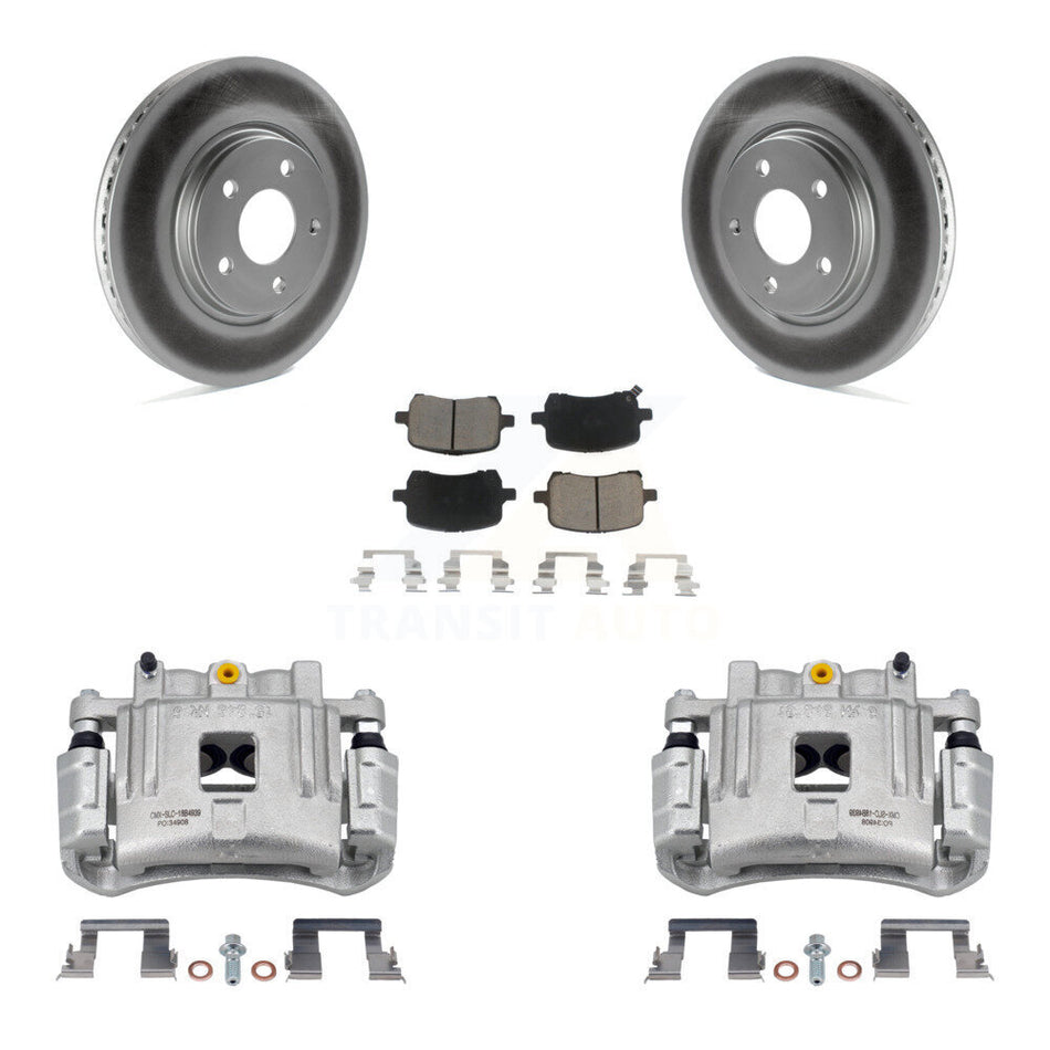Front Brake Caliper Coat Rotor & Ceramic Pad Kit For Pontiac G6 With Dual Piston KCG-100591C