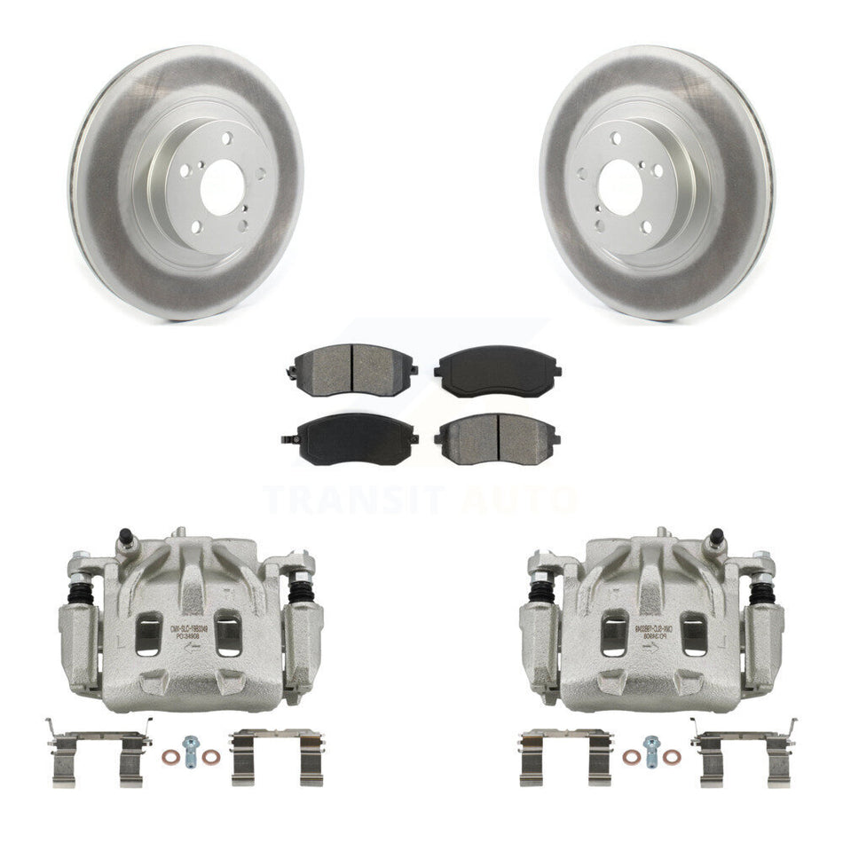 Front Disc Brake Caliper Coated Rotors And Semi-Metallic Pads Kit For Subaru Legacy KCG-100591S