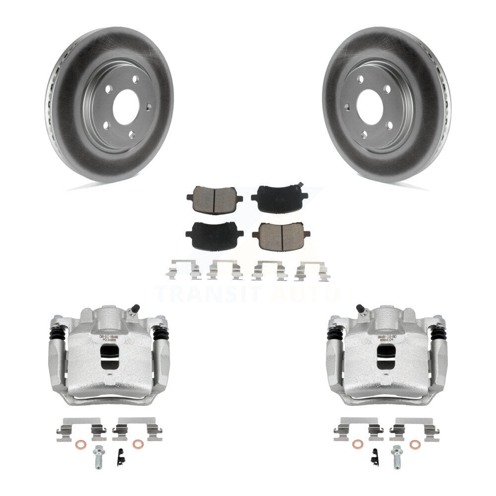 Front Brake Caliper Coat Rotor Ceramic Pad Kit For Pontiac Pursuit With Rear Disc Brakes KCG-100592C