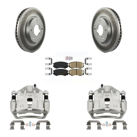Front Disc Brake Caliper Coated Rotors And Ceramic Pads Kit For 2012-2013 Kia Soul KCG-100594N