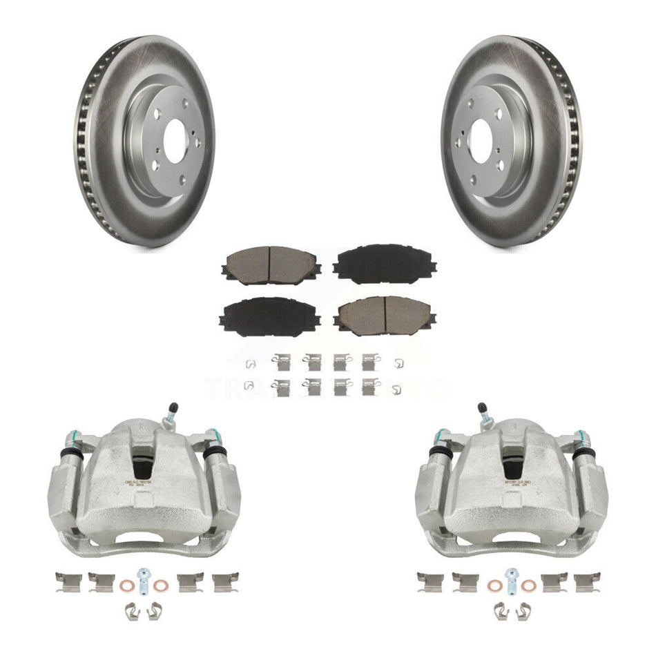 Front Brake Caliper Coat Rotor Ceramic Pad Kit For Toyota RAV4 Matrix Pontiac Vibe Scion KCG-100595C