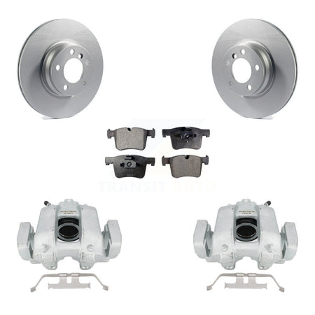 Front Disc Brake Caliper Coated Rotors And Semi-Metallic Pads Kit For BMW 330e KCG-100595P