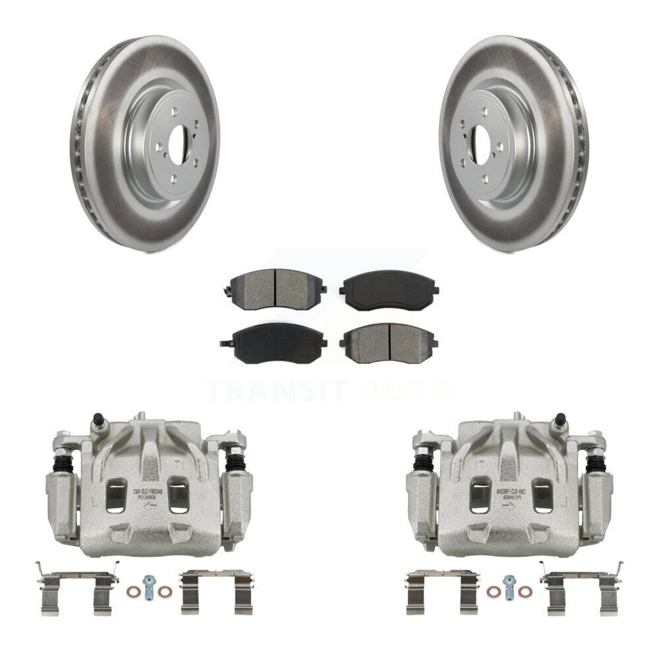 Front Disc Brake Caliper Coated Rotors And Semi-Metallic Pads Kit For Subaru Legacy KCG-100595S