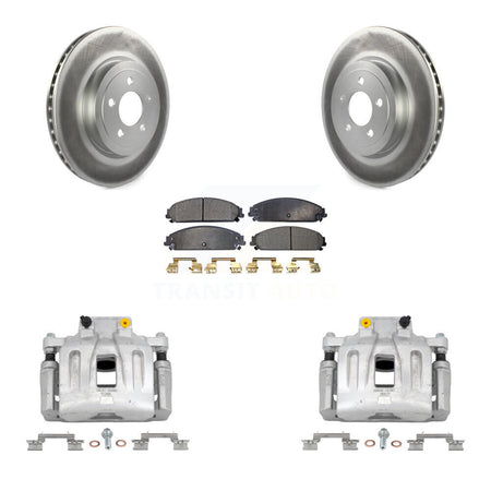 Front Disc Brake Caliper Coat Rotor Semi-Metallic Pad Kit For Chrysler 300 Dodge Charger KCG-100596P