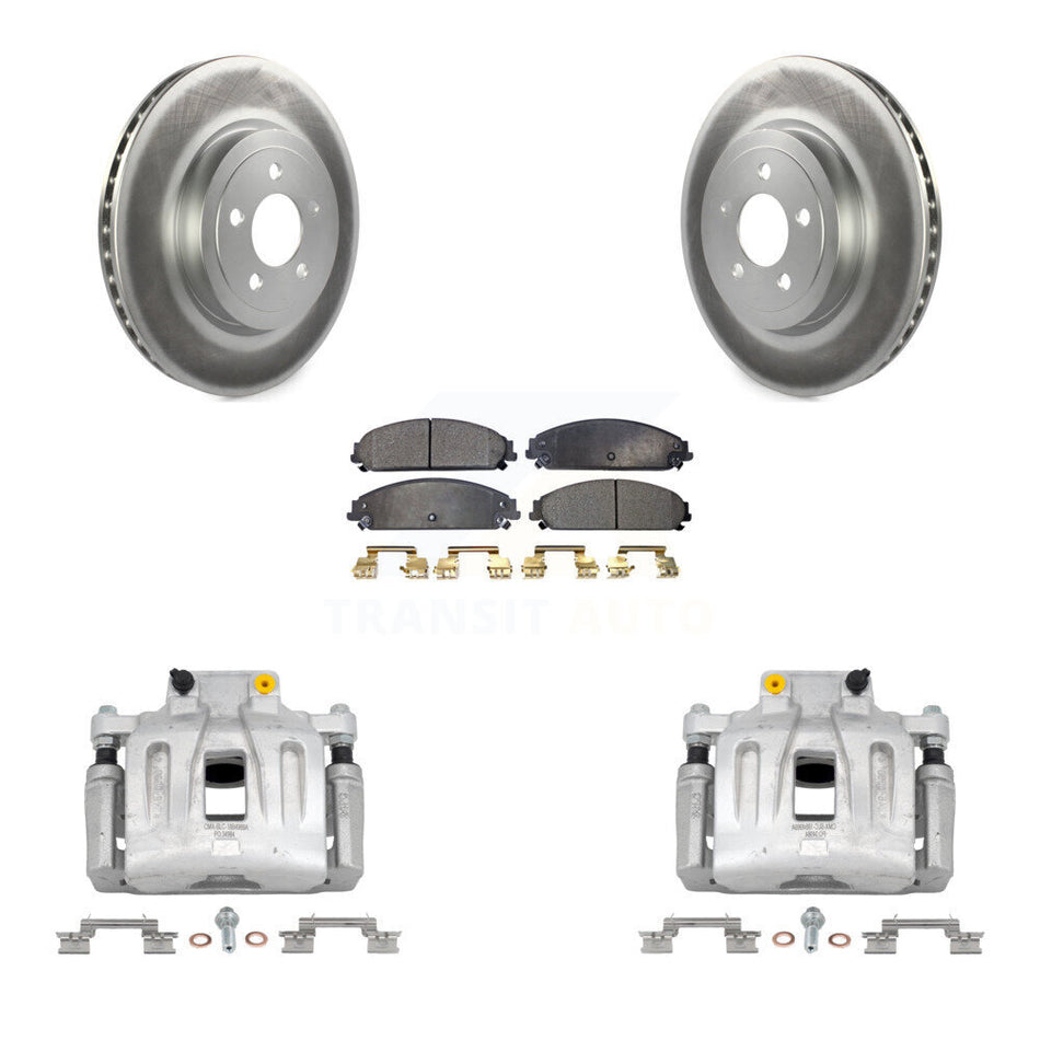 Front Disc Brake Caliper Coat Rotor Semi-Metallic Pad Kit For Chrysler 300 Dodge Charger KCG-100596P
