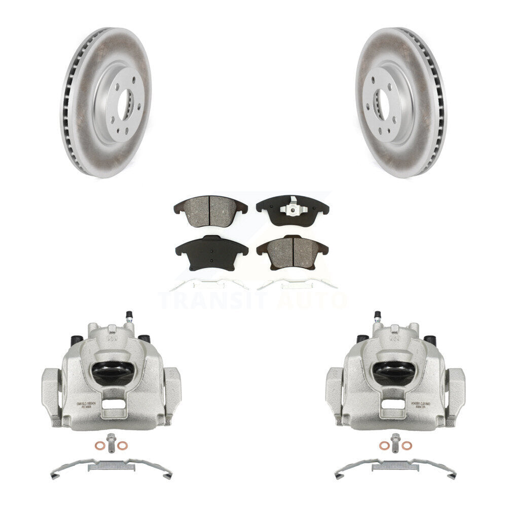 Front Disc Brake Caliper Coat Rotors & Semi-Metallic Pad Kit For Ford Fusion Lincoln MKZ KCG-100596S