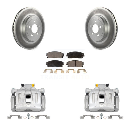 Front Disc Brake Caliper Coated Rotors And Semi-Metallic Pads Kit For Dodge Charger KCG-100598P