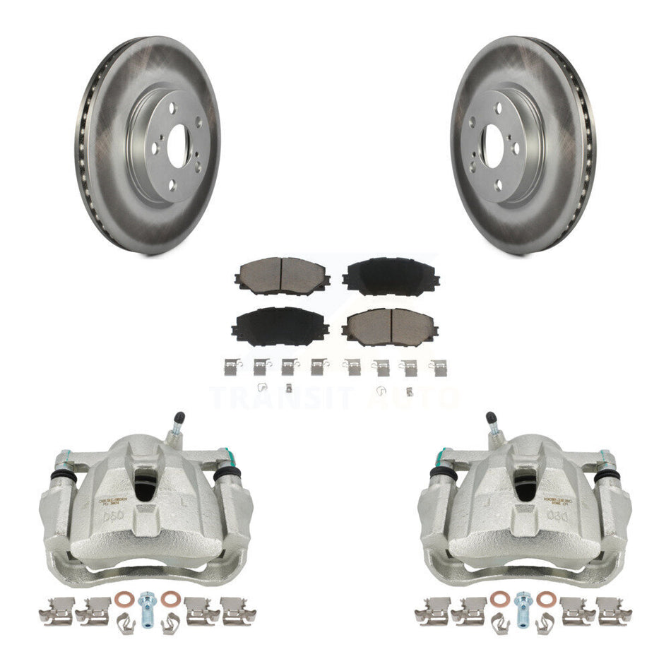 Front Brake Caliper Coat Rotor Ceramic Pad Kit For Toyota Corolla Matrix Pontiac Vibe xD KCG-100599C