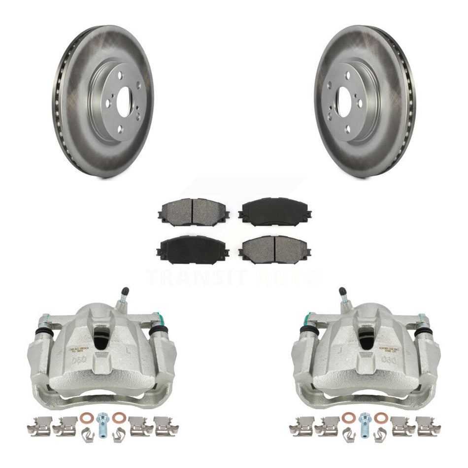 Front Brake Caliper Coat Rotor & Semi-Metallic Pad Kit For Toyota Corolla Matrix Pontiac KCG-100599S