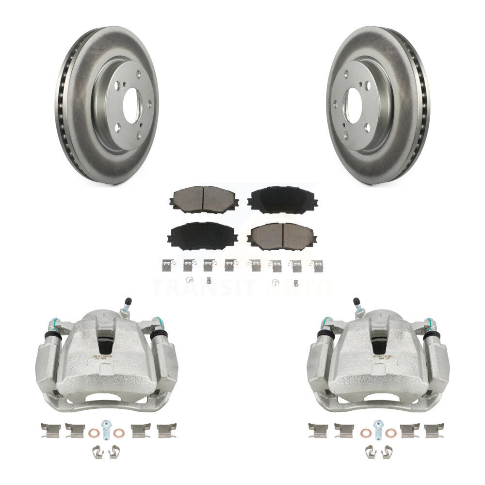 Front Disc Brake Caliper Coated Rotors And Ceramic Pads Kit For Toyota RAV4 LE KCG-100600C