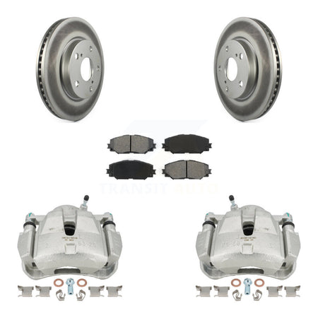 Front Disc Brake Caliper Coated Rotors And Semi-Metallic Pads Kit For Toyota RAV4 KCG-100600S